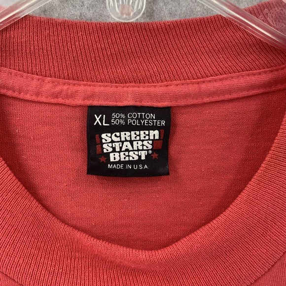 VINTAGE Single Stitch TShirt Texas SARPMA San Antonio History Pink Red XL - Picture 4 of 7